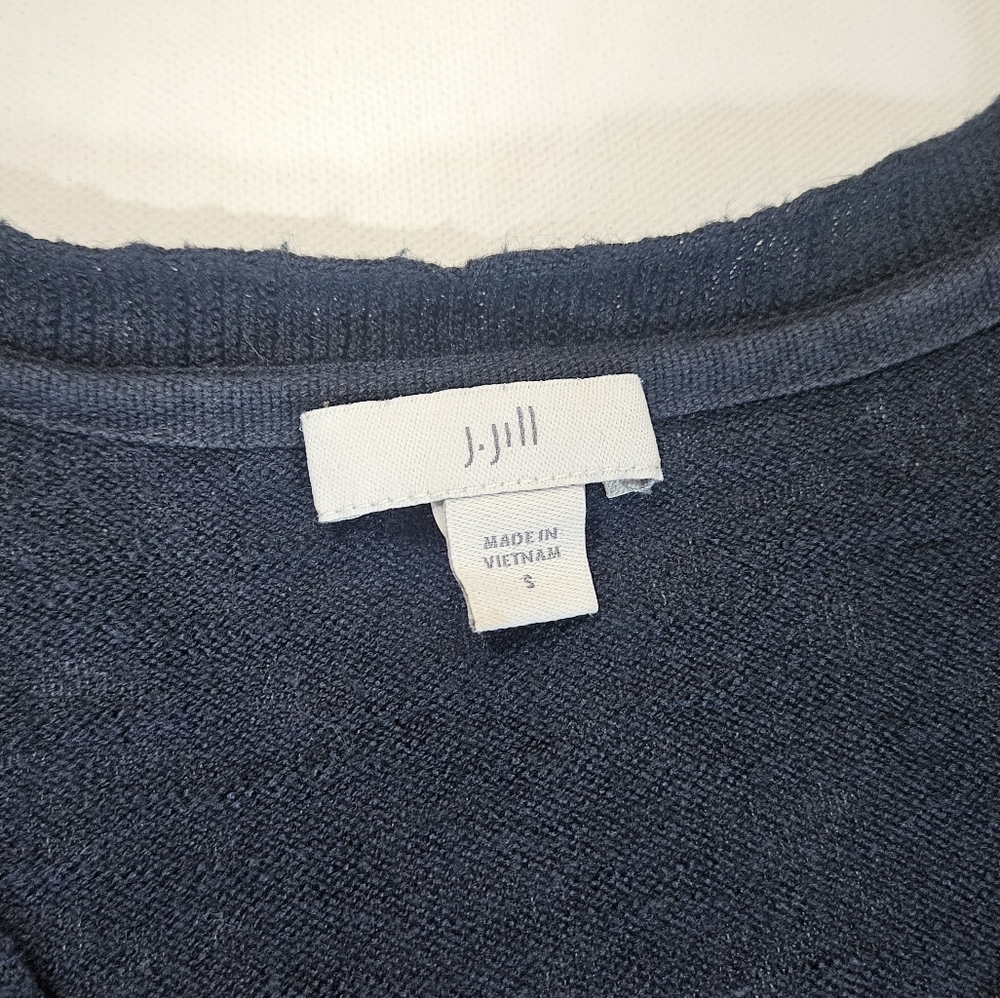 J. Jill Sweater Womens Size Small Navy Blue Fall Capsule Wardrobe Minimalist Top - Picture 3 of 6